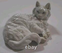 Rare Antique Augarten Wien Vienna Porcelain Cat Figurine Porzellan Katze Vintage
