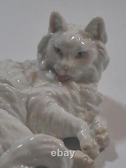 Rare Antique Augarten Wien Vienna Porcelain Cat Figurine Porzellan Katze Vintage