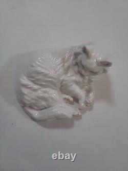 Rare Antique Augarten Wien Vienna Porcelain Cat Figurine Porzellan Katze Vintage