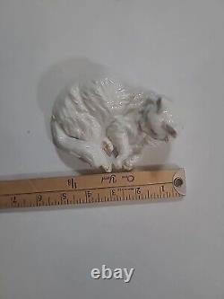 Rare Antique Augarten Wien Vienna Porcelain Cat Figurine Porzellan Katze Vintage