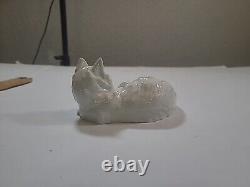 Rare Antique Augarten Wien Vienna Porcelain Cat Figurine Porzellan Katze Vintage