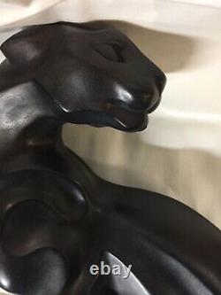 Rare Austin Sculpture 1990 Art Deco Standing Panther Statue By Alexsander Danel