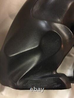 Rare Austin Sculpture 1990 Art Deco Standing Panther Statue By Alexsander Danel