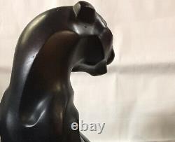 Rare Austin Sculpture 1990 Art Deco Standing Panther Statue By Alexsander Danel