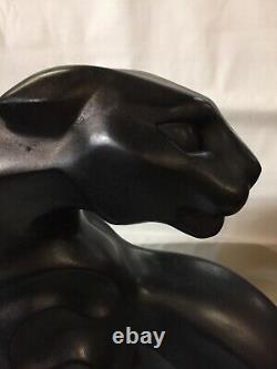 Rare Austin Sculpture 1990 Art Deco Standing Panther Statue By Alexsander Danel