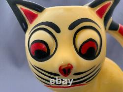 Rare Bohemian Czech Art Deco Ditmar Urbach Art Pottery Cat Pitcher
