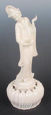 Rare Cowan Pottery Art Deco Oriental Lady Flower Frog Figurine QuanYin Goddess