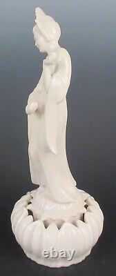 Rare Cowan Pottery Art Deco Oriental Lady Flower Frog Figurine QuanYin Goddess