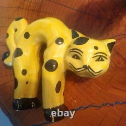 Rare Lorna Bailey Yellow Polka Arched Cat Limited Production Range 2002 VGC