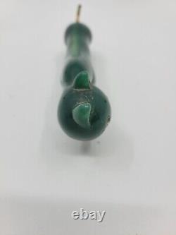 Rare MCM Vintage Art Deco Green Cat Pen Holder With Pen