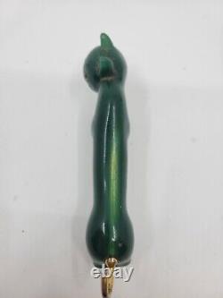 Rare MCM Vintage Art Deco Green Cat Pen Holder With Pen