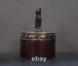 Rare Sajen 925 Sterling Obsidian Black Cat Trinket Box