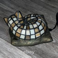 Rare Widdop Bingham Sleeping Cat Table Lamp Glass Mosaic