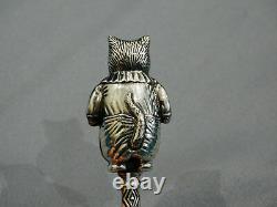 Rattle Baby Sterling Silver Antique 925 Cat Art Deco Style Ornate
