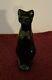 Retired Baccarat Black Egyptian Crystal Cat Figurine France Signed 6 3/8