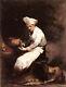 Ribot Theodule The Cook And The Cat Artist Painting Oil Canvas Repro Art Deco