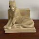 Rookwood Art Pottery Vintage Blonde Panther On Book Bookend 2564 Xlvi 1946