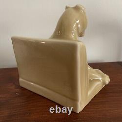 Rookwood Art Pottery Vintage Blonde Panther on book Bookend 2564 XLVI 1946