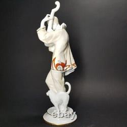 Rosenthal Art Deco Porcelain Statue by Max Valentin Pierrot with Cat 1930s