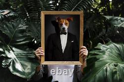 Royal Clothed Parrot Digital Portrait Pet Art Funny Dog Cat Decor Regal Pet Loss