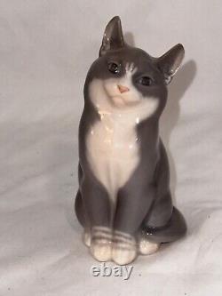 Royal Copenhagen Cat Figurine #1803, Denmark 5.5 inches tall