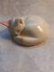 Royal Copenhagen Miniature Collection Sleeping White Cat #678-denmark Euc