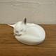 Royal Copenhagen White Cat Sleeping Cat Figurine Pottery Denmark Animals Art