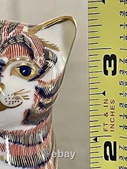 Royal Crown Derby English Bone China Imari Cat / Kitten Figurine