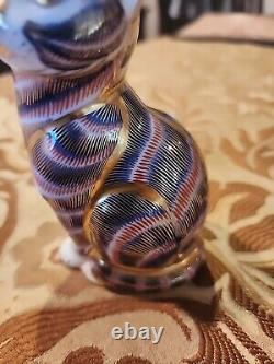 Royal Crown Derby, English Bone China Imari Decorated Cat Figurine 5 Inches Tall