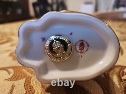 Royal Crown Derby, English Bone China Imari Decorated Cat Figurine 5 Inches Tall
