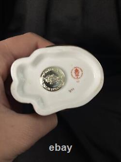 Royal Crown Derby, English Bone China Imari Decorated Cat Figurine 5 Inches Tall