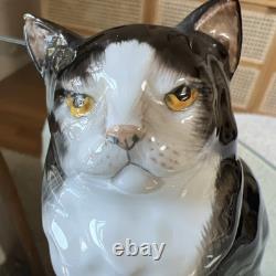 Royal Doulton HN999D Persian Cat Figurine Black White Glossy England 1921-1945