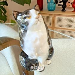 Royal Doulton HN999D Persian Cat Figurine Black White Glossy England 1921-1945