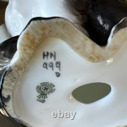 Royal Doulton HN999D Persian Cat Figurine Black White Glossy England 1921-1945