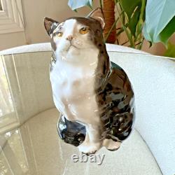 Royal Doulton HN999D Persian Cat Figurine Black White Glossy England 1921-1945
