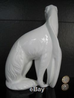 Royal Doulton Images Friendship Lurcher Dog Cat Art Deco Style White Bone China