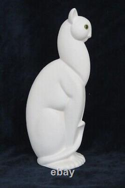 Royal Haeger Egyptian Winking White Cat 616 Figurine Art Deco 3795B