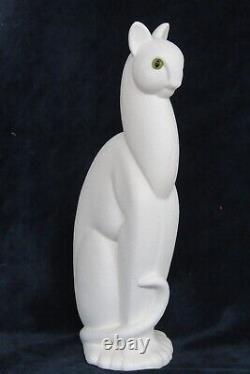 Royal Haeger Egyptian Winking White Cat 616 Figurine Art Deco 3795B