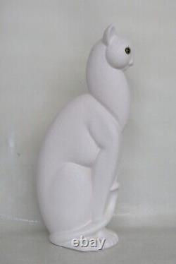 Royal Haeger Egyptian Winking White Cat 616 Figurine Art Deco 3795B