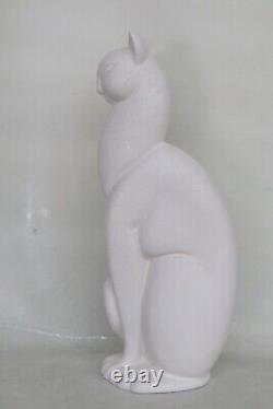 Royal Haeger Egyptian Winking White Cat 616 Figurine Art Deco 3795B