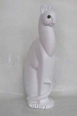 Royal Haeger Egyptian Winking White Cat 616 Figurine Art Deco 3795B