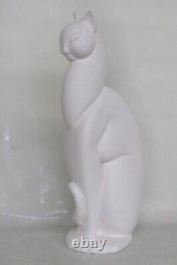 Royal Haeger Egyptian Winking White Cat 616 Figurine Art Deco 3795B