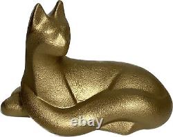 Royal Haeger Gold Recumbent Cat Large Ceramic Sculpture MCM Modernist Art Deco