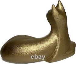 Royal Haeger Gold Recumbent Cat Large Ceramic Sculpture MCM Modernist Art Deco