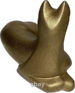 Royal Haeger Gold Recumbent Cat Large Ceramic Sculpture MCM Modernist Art Deco