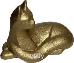 Royal Haeger Gold Recumbent Cat Large Ceramic Sculpture MCM Modernist Art Deco