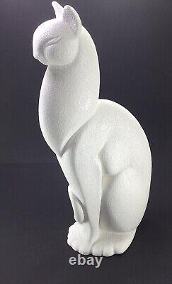 Royal Haeger MCM Art Deco Ceramic Egyptian 21in Textured Cat Figurine R1742