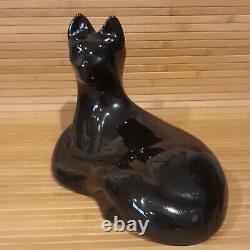 Royal Haeger Reclining Black Cat Figurine Statue Glossy Art Royal Deco 10