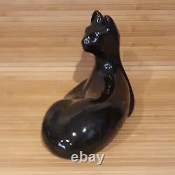 Royal Haeger Reclining Black Cat Figurine Statue Glossy Art Royal Deco 10