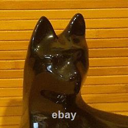 Royal Haeger Reclining Black Cat Figurine Statue Glossy Art Royal Deco 10